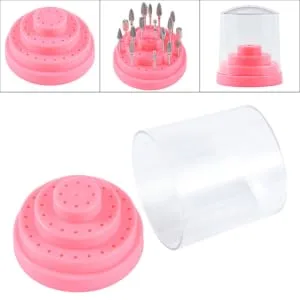 SOESFOUFU 1pc 48 Nail Bit Organizer Display Holder Stand Nails Drill Bits Nail Display Stand Display Storage Nail Drill Bits Holder Nail Grinding Head Storage Written Manicure Pink Size 1 Pink - product information 3