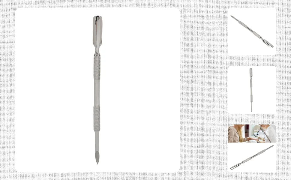Dual Head Cuticle Pusher Stainless Steel Cuticle Pusher Nail Pedicure Tool for Dead Skin Callus Removal - 1414230031611-1