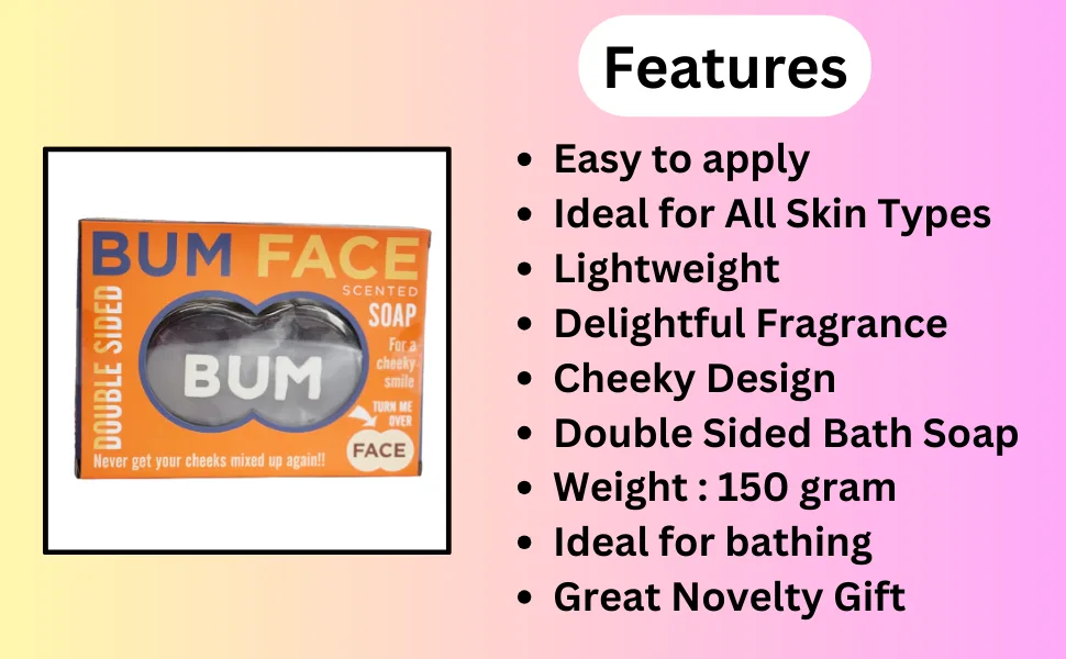 Face Bum Scented Soap Double Sided Bath Soap Bars 150g - Bum Face Scented Soap Double-Sided Shower and Bath Soaps Xmas Novelty Gift