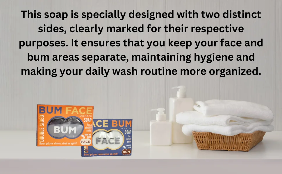Face Bum Scented Soap Double Sided Bath Soap Bars 150g - Bum Face Scented Soap Double-Sided Shower and Bath Soaps Xmas Novelty Gift