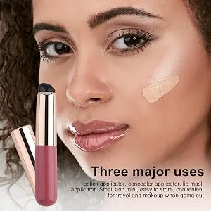 Silicone Lip Brush - 2 Silicone Lip Applicators Lip Brush for Lipstick Multi-purpose Silicone Brush for Lip Balm Lip Gloss Lip Stick and Concealer - Easy to Carry