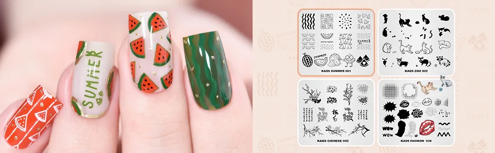KADS 20pcs Nail Stamp Plates Set Nails Art Stamping Plates Leaves Flowers Animal Nail Plate Template Image Plate - nail stamping plate