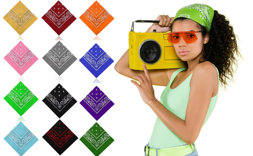 Lizzy Wired Hair Headband | Retro Rockabilly Adjustable Plain & Printed Wire Headbands Hair Accessory Head Wrap Vintage Various Colour & Designs - Paisley Bandana