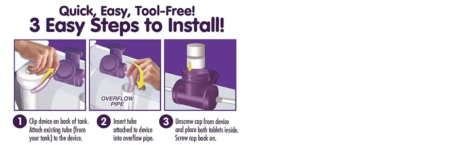Kaboom Scrub Free! Toilet Bowl Cleaner System with 2 Refills - Install
