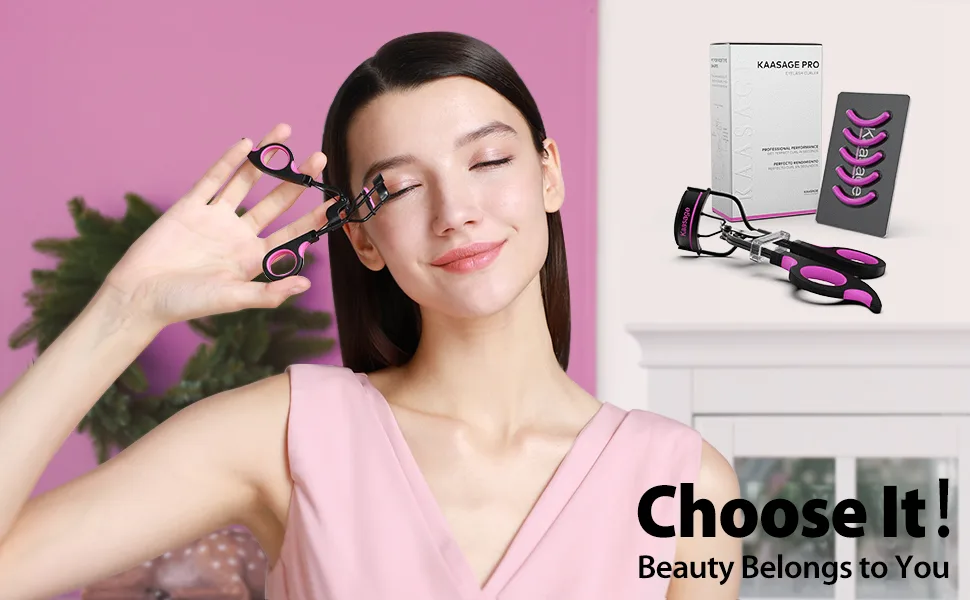 Kaasage Eyelash Curler with Pads - Lash Curler with 5 Extra Silicone Replacement Pads, Get Perfect Curl in 5 Seconds Black - Choose It