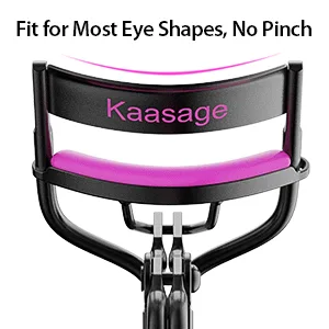Kaasage Eyelash Curler with Pads - Lash Curler with 5 Extra Silicone Replacement Pads, Get Perfect Curl in 5 Seconds Black - eyelash curler head