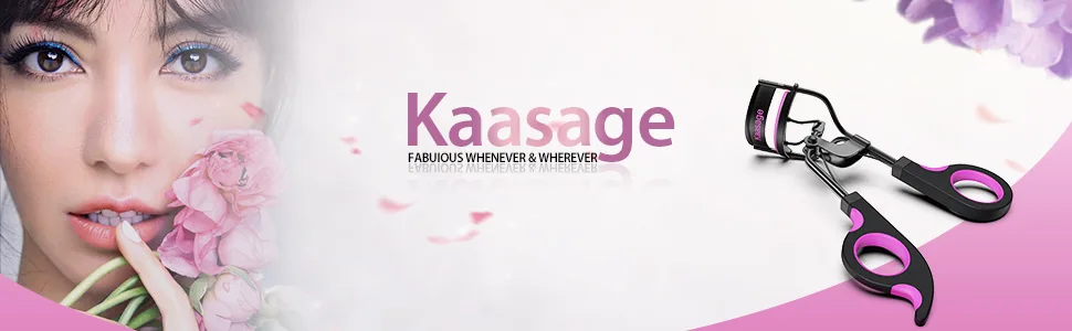 Kaasage Eyelash Curler with Pads - Lash Curler with 5 Extra Silicone Replacement Pads, Get Perfect Curl in 5 Seconds Black - Kaasage Fabulous