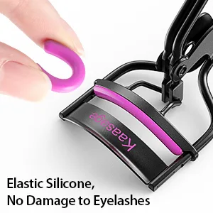 Kaasage Eyelash Curler with Pads - Lash Curler with 5 Extra Silicone Replacement Pads, Get Perfect Curl in 5 Seconds Black - silicone pads
