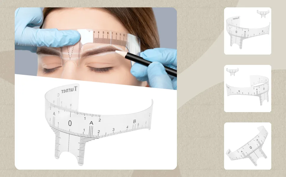 Professional Eyebrow Positioning Ruler Microblading Brow Shape Design Ruler Measure ToolB Accurate outcomes: This Caliper EyebrowMeasuring R (Nose bridge ruler type B) - 1417210029412-1