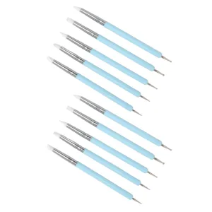 2 Set Dual Tipped Nail Art Dotting Pen Silicone Head Nail Art Sculpture Polish Carving Pen - product information 3