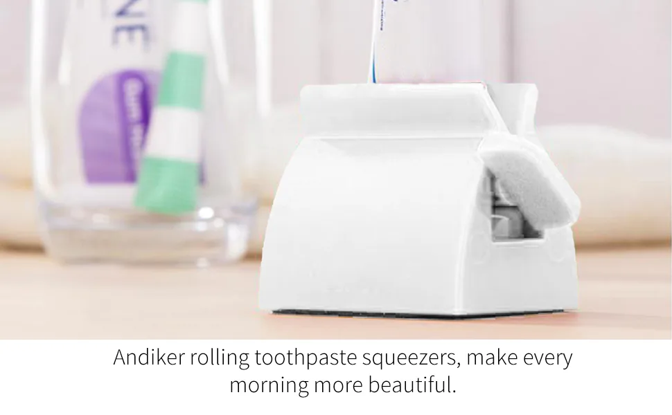 Rolling Tube Toothpaste Squeezer with Frosted Handles Turn Easily Toothpaste Dispenser for Bathroom Saves Toothpaste Creams & More Eco-Friendly Manual Toothpaste Squeezer 2 Colors(White L) - Andiker rolling toothpaste squeezers, make every morning more beautiful.