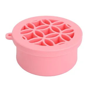 Makeup Brush Cleaner Cup Portable Drying Rack Silicone Scrubber Efficient Cleaning Compact Size for Makeup Lovers (Pink) - 1414230047511-3