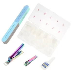 BIUDECO French Manicure Kit 1 Set Nail Set Artificial Pruning Supplies Plastic Hallow 13X7cm Assorted Color 3 - product information 2