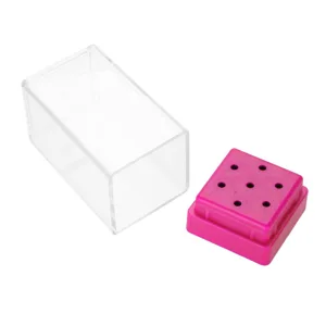 Manicure Tool Organizer Displayer Stand with 7 Slots for Nail Drill Bit Collection (Rose Red) - product information 3