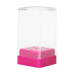 Manicure Tool Organizer Displayer Stand with 7 Slots for Nail Drill Bit Collection (Rose Red) - JM14774-01-2