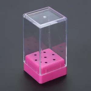 Manicure Tool Organizer Displayer Stand with 7 Slots for Nail Drill Bit Collection (Rose Red) - JM14774-01-3