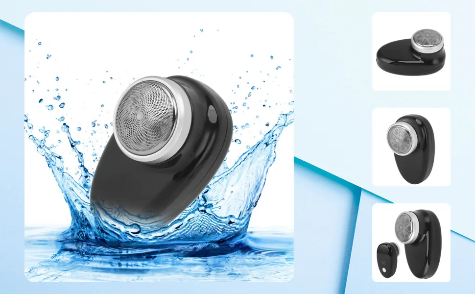 Mini Electric Beard Trimmer Rotating Blade Hair Trimmer USB Charging Portable Trimmer Black - 3113230144111-1