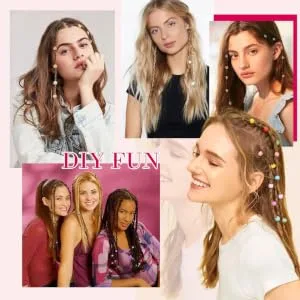 Clip-In Hair Extension Braids Dreadlocks Hair Extensions Clip In Box Braids (Burgundy Pink - 1 Braid On A Clip) - braids
