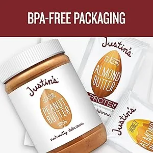 JUSTIN'S Classic Gluten-Free Almond Butter Squeeze Packs, 1.15 Ounce (10 Pack) - bpa free packaging
