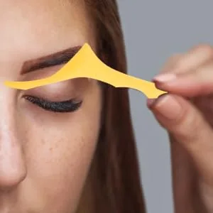brow guide stencil makeup tools and accessories eyebrow makeup tools makeup stencil brow guide template eyebrow templates for women eyebrow stencil Silica gel Auxiliary heating 17.3x5.9cm Yellow - product information 2