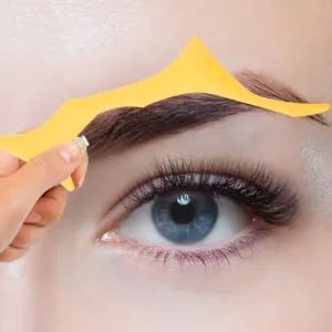 brow guide stencil makeup tools and accessories eyebrow makeup tools makeup stencil brow guide template eyebrow templates for women eyebrow stencil Silica gel Auxiliary heating 17.3x5.9cm Yellow - product information 3