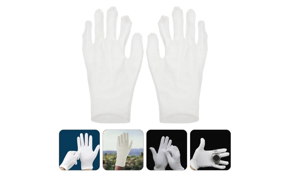 BIUDECO 12 Pairs Moisturizing Gloves Work Gloves Moisturizing Overnight Gloves Working Gloves White Cotton - product information 3