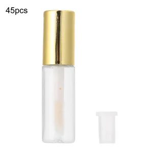 Mini Refillable Empty Lip Gloss Tubes Lipstick Container Dispenser Gold Portable For Traveling - product information 2