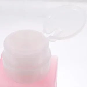 IWOWHERO manicure makeup remover dispenser Organizer Press bottle Remover squeeze bottle makeup remover container Handheld gel alcohol dispenser automatic makeup remover 6x5x13cm Pink - product information 1