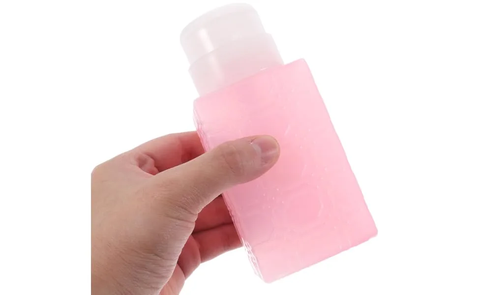 IWOWHERO manicure makeup remover dispenser Organizer Press bottle Remover squeeze bottle makeup remover container Handheld gel alcohol dispenser automatic makeup remover 6x5x13cm Pink - product information 2