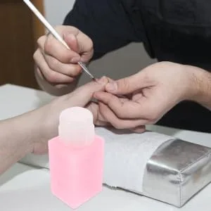 IWOWHERO manicure makeup remover dispenser Organizer Press bottle Remover squeeze bottle makeup remover container Handheld gel alcohol dispenser automatic makeup remover 6x5x13cm Pink - product information 4