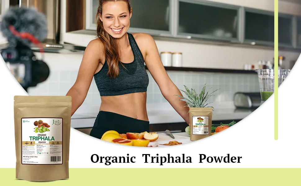 Just Jaivik 100% Organic Triphala Powder - Certified Organic by OneCert Asia, 227 GMS / 1/2 LB Pound / 08 Oz - Balances DOSHAS as per Ayurveda - product information 2