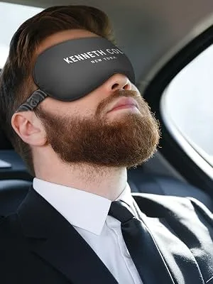 Kenneth Cole Satin Eye Mask - Eyeshade with Elastic Strap Blocks Light Like A Boss and Gets You The Best Night's Sleep Ever Grey - Kenneth Cole Satin Eye Mask