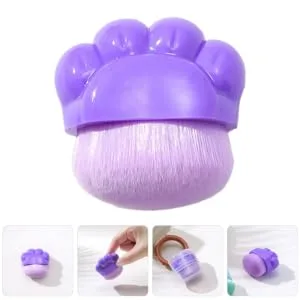 HONMEET Plastic Cosmetics Brush Blush Brush for Cheeks Brush for Makeup Artificial Fiber Purple Brush - product information 1