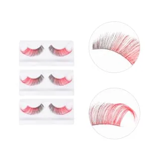 Didiseaon 3pairs Halloween False Eyelashes Vivid Eyelashes Unique Fake Eyelashes Eye Lashes Extension for Halloween Women False Eyelash Reusable Imported Fiber 5d Multicolor Performance - product information 1