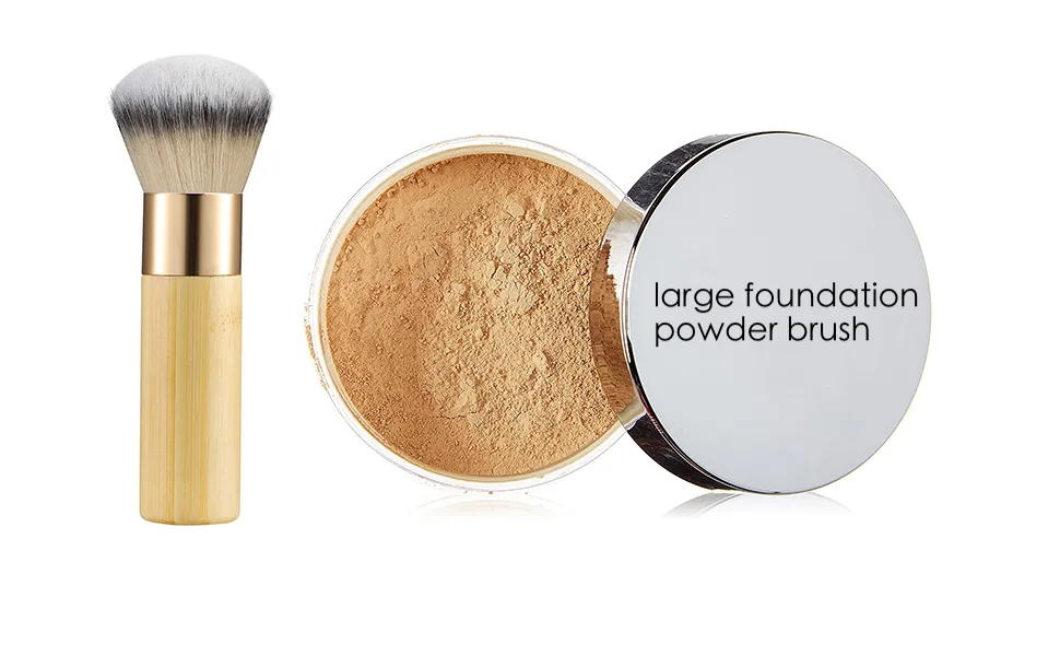 Large Powder Foundation Makeup Face Brush for Blending Liquid Cream or Flawless Powder Buffing Stippling Concealer With Wooden Handle - Large foundation powder brush with wooden handle