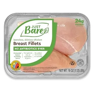 JUST BARE Natural Fresh Chicken Thighs | Antibiotic Free | Bone-In | 1.25 LB - breasts