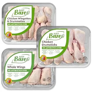 JUST BARE Natural Fresh Chicken Thighs | Antibiotic Free | Bone-In | 1.25 LB - other cuts