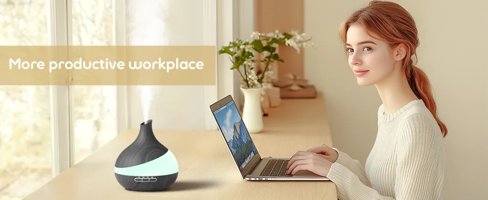 550 ML Essential Oil Diffuser Upgraded Aromatherapy Diffuser for Large Room Aroma diffuser with Remote Control 4 Timer Setting Waterless 14 Color Lights Auto Shut-Off Black - diffuser
