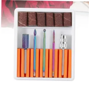 VINTORKY 1 Set pedicure bits gel polish remover drill bit Cuticle Drill Bit manicure drill bits kit de manicura electric tool electrical tools power tools manicure tools nail equipment 6.5x5.5cm Orange - product information 1