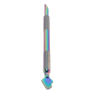 Cuticle Pusher Dual Sided Remover Cleaner Cuticle Pusher Edge Spoon Shaped Stainless Steel Manicure Nail Art Tool - 1414230036411-2