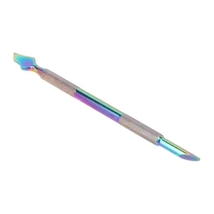 Cuticle Pusher Dual Sided Remover Cleaner Cuticle Pusher Edge Spoon Shaped Stainless Steel Manicure Nail Art Tool - 1414230036411-3