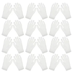 PLAFOPE 12 Pairs Moisturizing Gloves Work Gloves Working Gloves Moisturizing Overnight Gloves Cotton White - product information 1