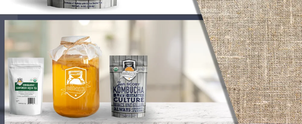Jun Kombucha Starter Culture - USDA Certified Organic Jun SCOBY & Starter Tea - Makes 1 Gallon - Brewed with Organic Green Tea & Honey - Brew Jun Tea! - kabucha vinegar kumbucha humm kambutcha healthy looseleaf booch kimbucha kamboocha pound gts tester