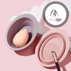 VINTORKY 1 Set Makeup Brush Cleaning Drying Rack for Clothes Foldable Puff Drying Net Makeuo Brush Cleaners Silicone Makeup Mat Collapsable Drying Rack Makeup Egg Fabric Beauty Egg - product information 1