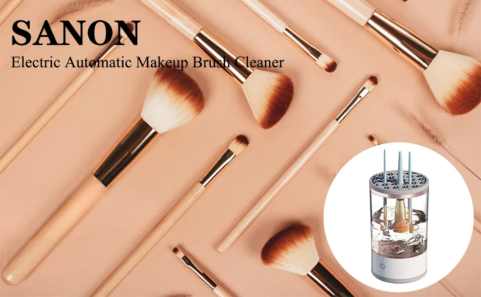 SANON Electric Automatic Makeup Brush Cleaner USB Powered Makeup Brush Cleaner Brush Storage Box Cosmetic Supplies - product information 1