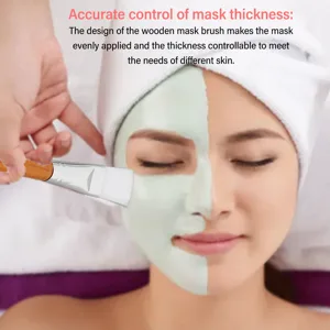 TYTOGE Facemask Mixing Tool Set Multifunctional Reusable Silicone Face Mask Bowl Wooden Brush Set for Oils Moisturizers - 1412230290211-3