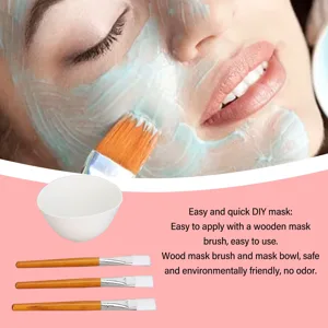 TYTOGE Facemask Mixing Tool Set Multifunctional Reusable Silicone Face Mask Bowl Wooden Brush Set for Oils Moisturizers - product information 3