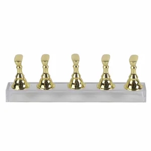 Nail 14 9 2 Display Stand for False Nails Nail Art Practice Gold Magnetic Nail Shelf - product information 2