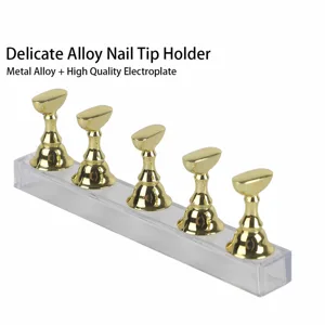 Nail 14 9 2 Display Stand for False Nails Nail Art Practice Gold Magnetic Nail Shelf - product information 6