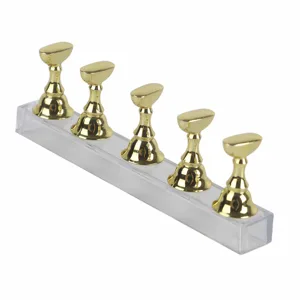 Nail 14 9 2 Display Stand for False Nails Nail Art Practice Gold Magnetic Nail Shelf - JM05018-2